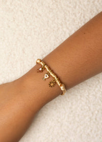 Fabrique Mon Bracelet - Pêche Douce: Soft Peach / Two Hoops ( 2 charms )