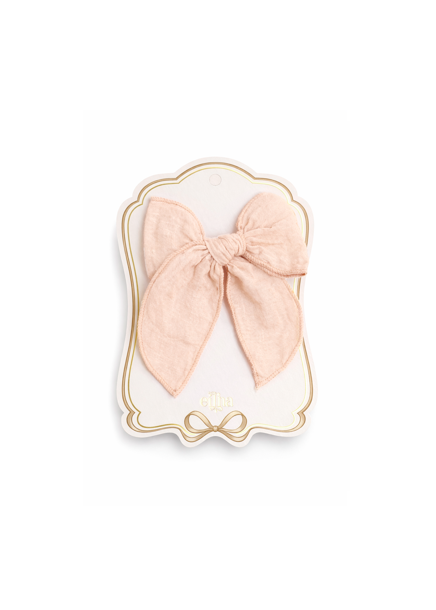 Nouvelle barrette nœud Fable - Rose poudré