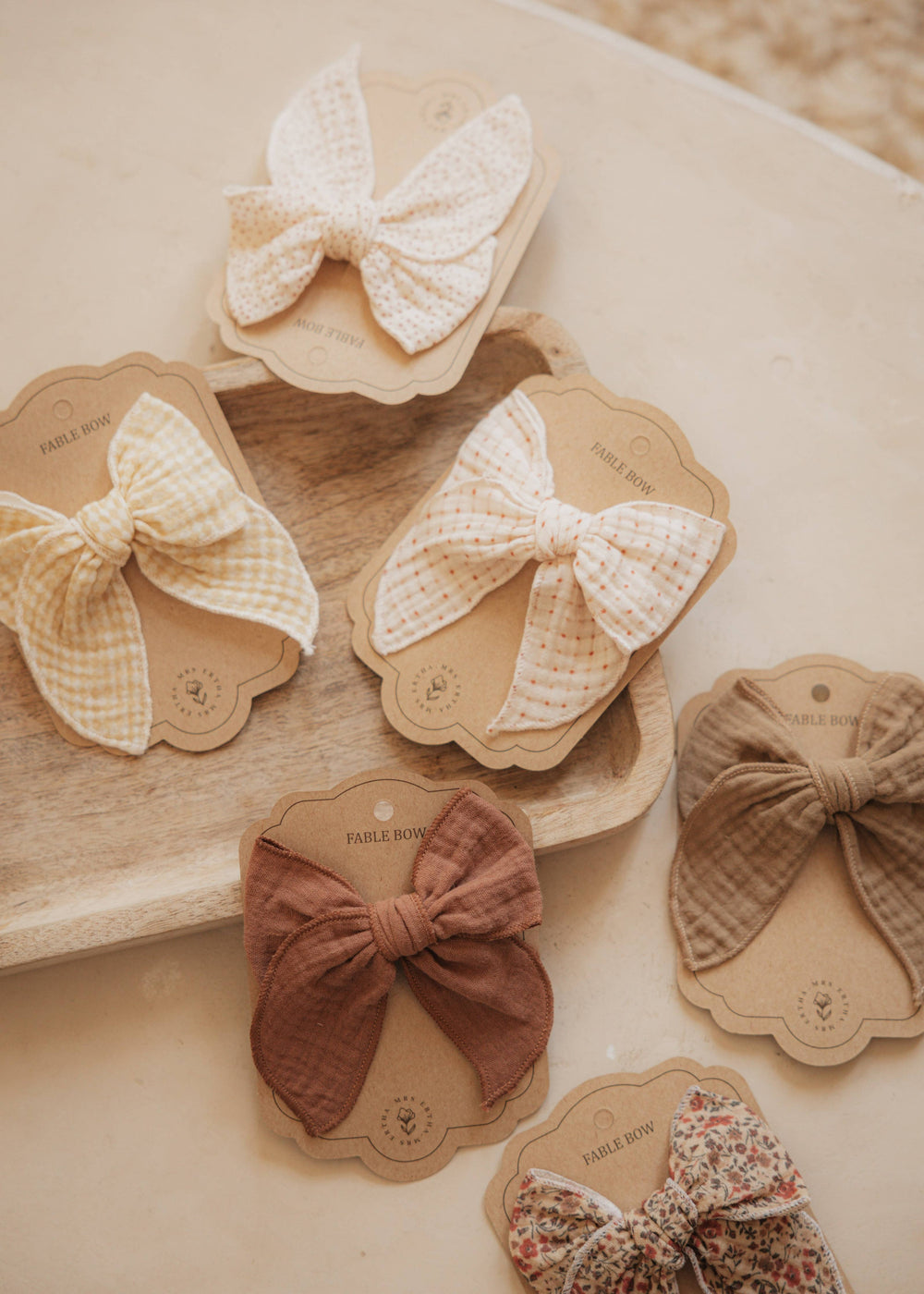 Fable Bow Clip - Carrés organiques